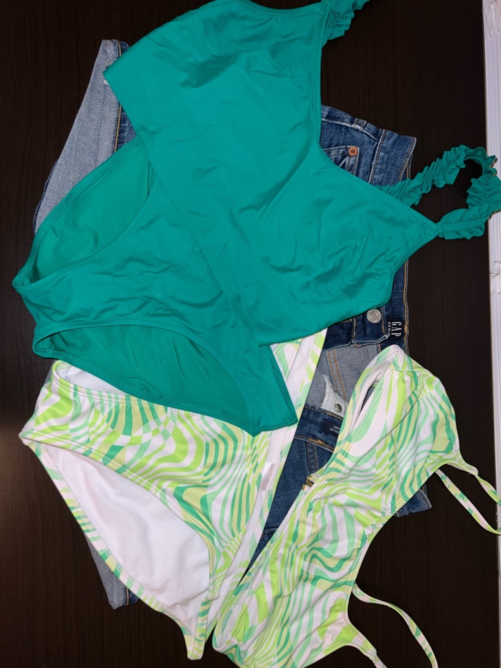 💚 Green Swim Set + Gap Denim Shorts | Mix & Match Summer Combo 💚